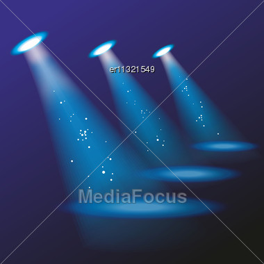 Blue Spotlights. Vector Illustration Stock Photo