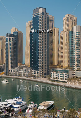 Dubai Marina. UAE. Downtown, Cityscape Stock Photo