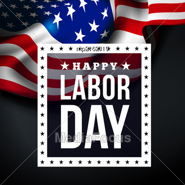Happy Labor Day. Vector Illustration With USA Flag Stock Photo