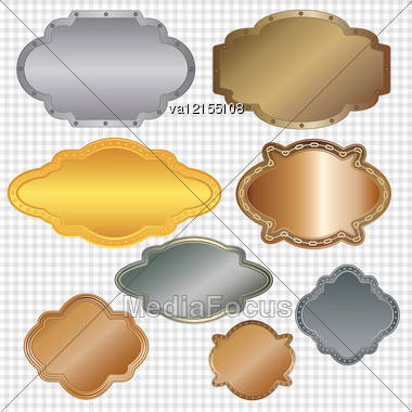Set Of Eight Vector Decorative Framed Labels Stock Photo