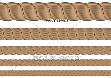 Set Of Metal Cables Isolated On White Background Stock Photo