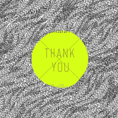 Thank You Hand Drawn Card Stock Photo