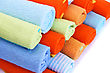 Stock Photo : Fluffy Pictures: Colorful Towels On White Background.