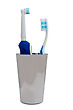 Stock Photo : Dental Stock Photography: electric toothbrush and usual toothbrush isolated over white