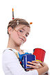 Stock Photo : Learning Stock Image: Little Carrying Paint Pots And Brushes