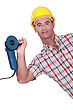 One Pictures: Man Holding Angle Grinder In One Hand