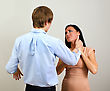 Man Slapping A Woman Depicting Domestic Violence