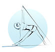 Exercise Outline Illustration Of Girl Doing Yoga Exercise - stock illustration
