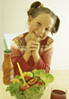 Stock Photo : People Eating  Stock Photo: salad raw vegetables kid