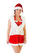 Stock Photo : Cool Stock Image: Portrait Of The Beautiful Woman In Santa Carnival Costume. Isolated Image.