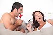 Stock Photo : Married Pictures: Portrait Of A Couple In Bed