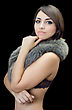 Stock Photo : Fluffy Stock Photo: Sexy Young Brunette Posing In Fur.