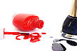 Stock Photo : Vitality Pictures: Spilled Nail Polishes Isolated On White Background.