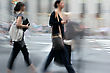 Stock Photo : Woman Stock Photography: Two Attractive Women Walking On A City Street In Motion Blur