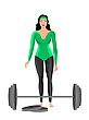 Exercise Sportswomen With Dumbbell Is - stock illustration